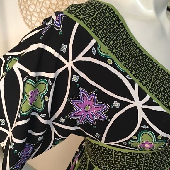 London Times front back v neck silky dress - Picture 6 of 8